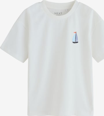 T-Shirt Next en blanc : devant