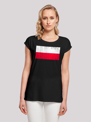 F4NT4STIC Shirt 'Poland Polen Flagge' in Zwart: voorkant