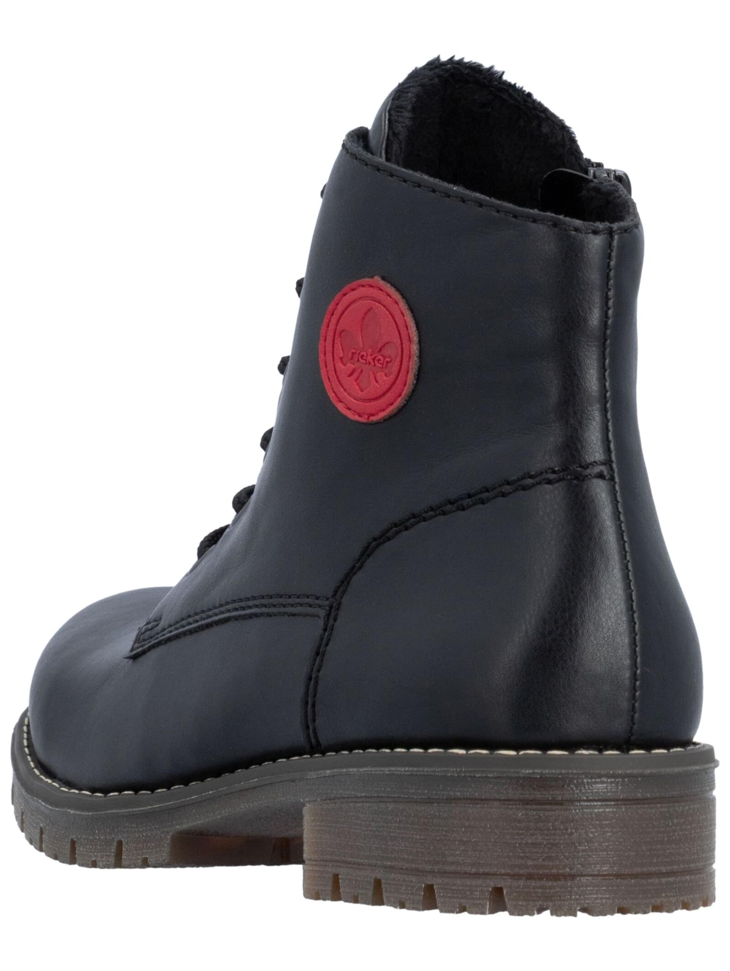 Rieker Lace-Up Ankle Boots in Black
