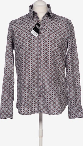 HECHTER PARIS Button Up Shirt in XL in Grey: front