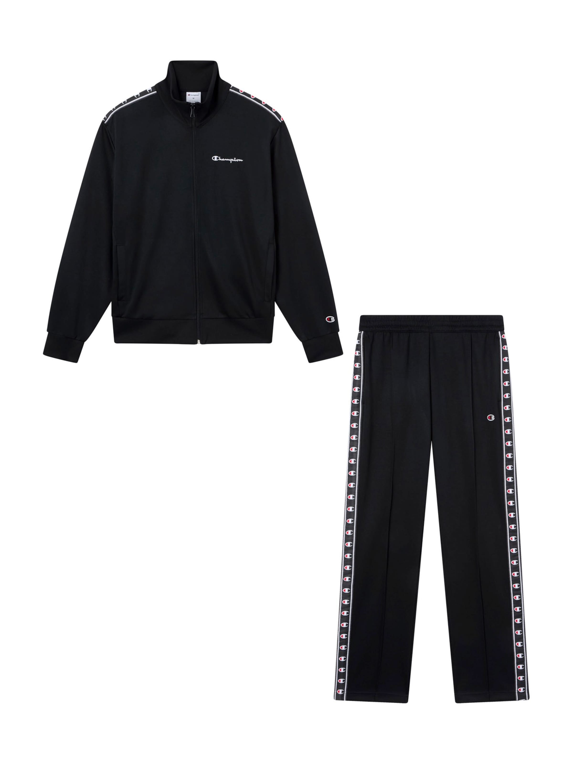 Champion Authentic Athletic Apparel Trainingsanzug in Schwarz: Vorderseite