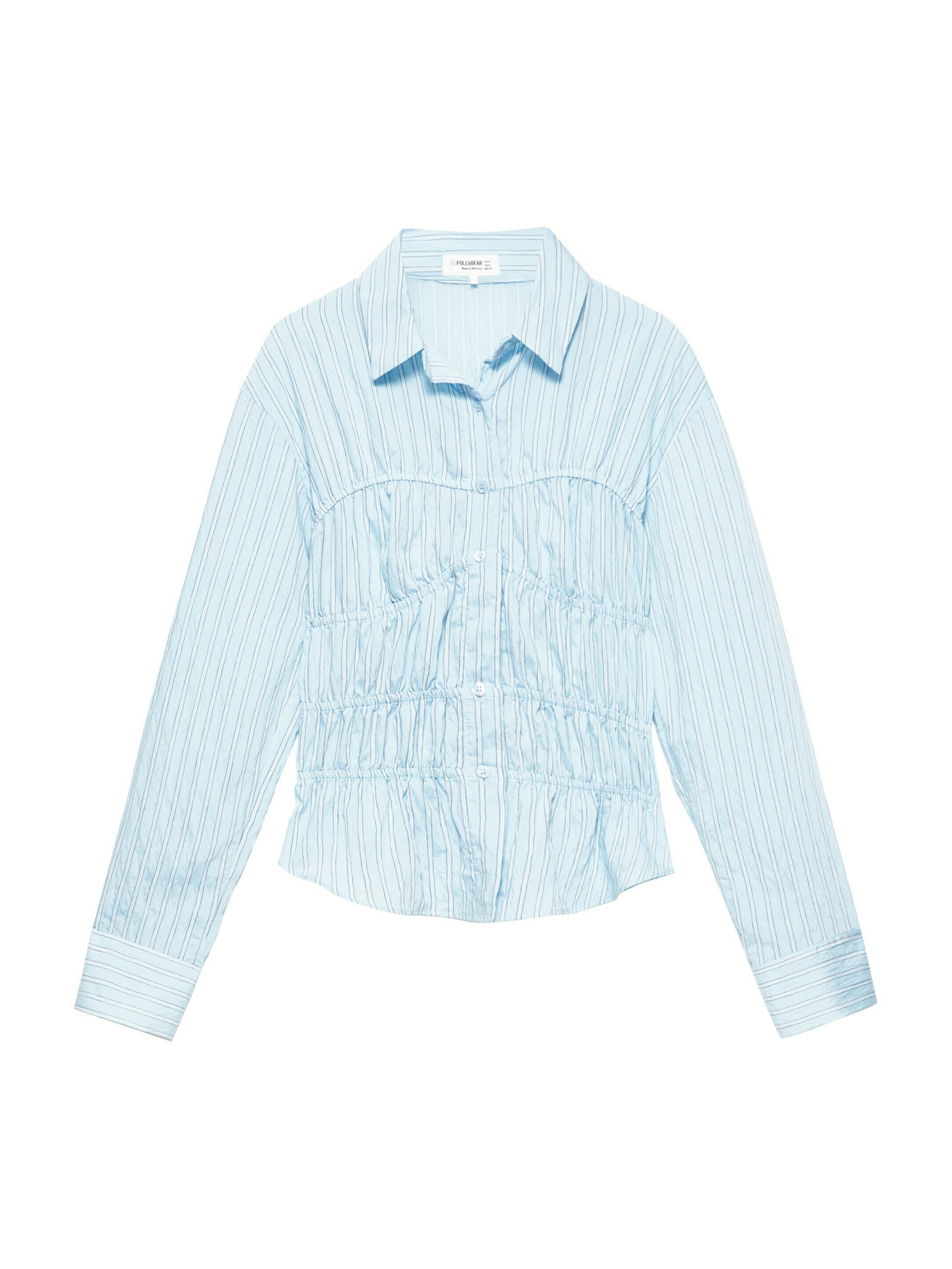 Pull&Bear Chemisier en XS en bleu clair / blanc, Vue avec produit