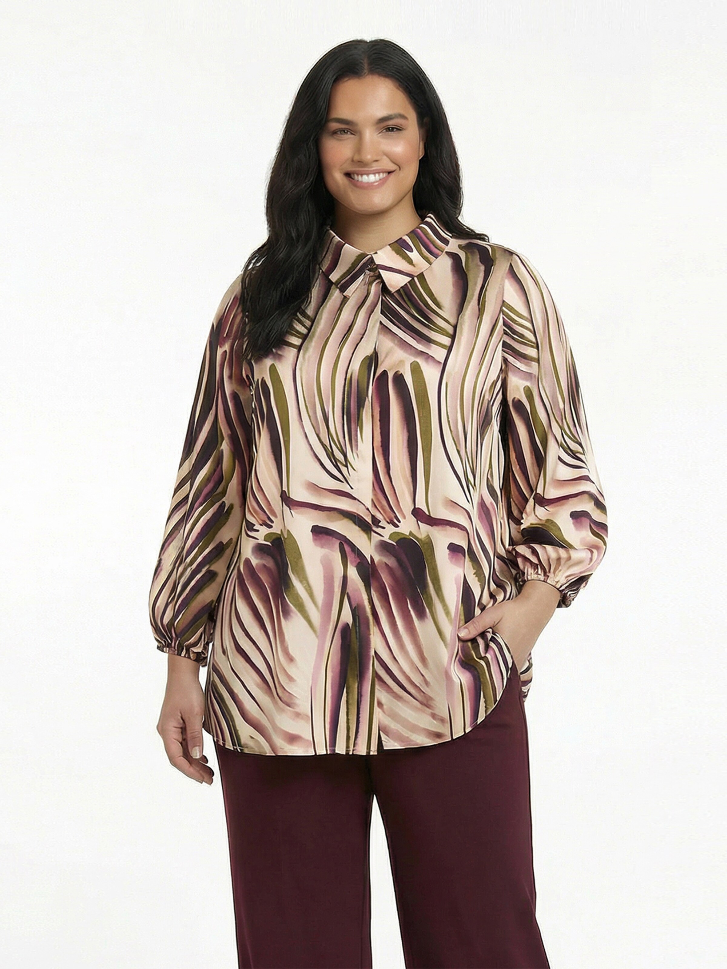 YOEK Shirt in Bruin: voorkant