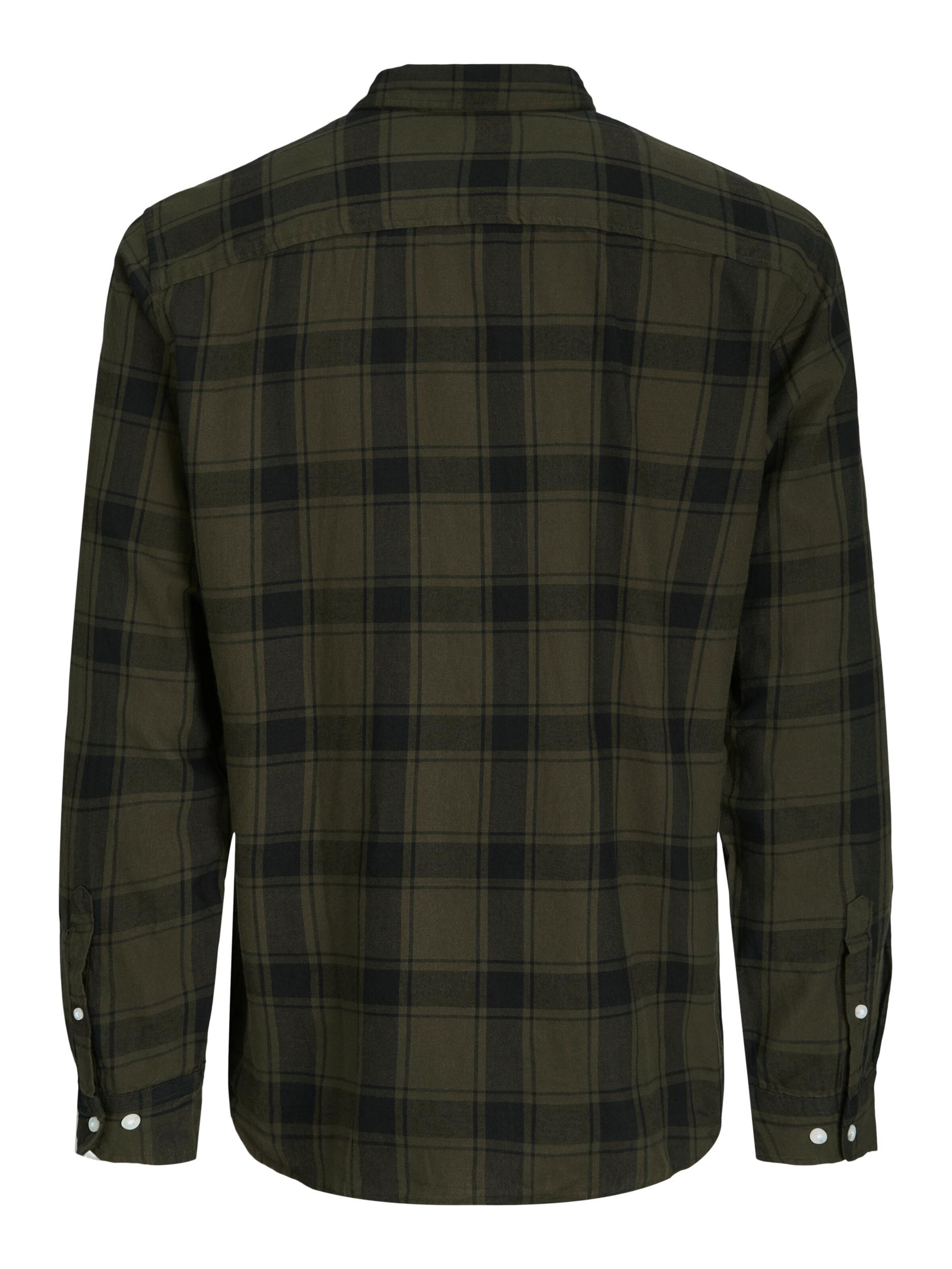 JACK & JONES Slim fit Button Up Shirt 'JJEGingham' in Green