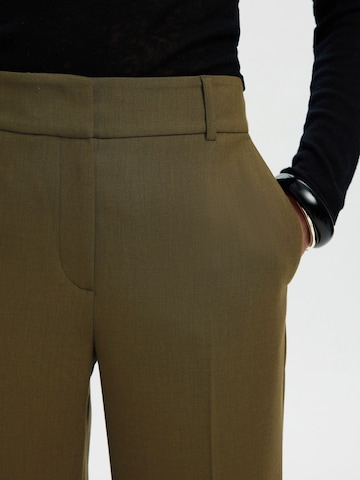 Wide leg Pantaloni con piega frontale 'SLFRita' di SELECTED in verde
