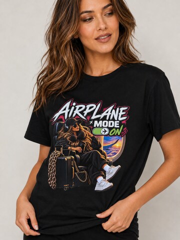 Printdistrict.dk Shirts 'Airplane Mode ON' i sort