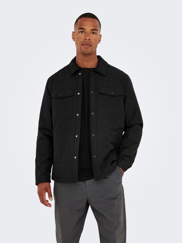 Veste mi-saison 'LEWIS' Only & Sons en noir : devant