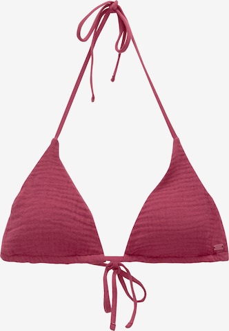 Pull&Bear Triangel Bikinitop in Rot: predná strana