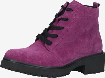 WALDLÄUFER Lace-Up Ankle Boots in Pink: front