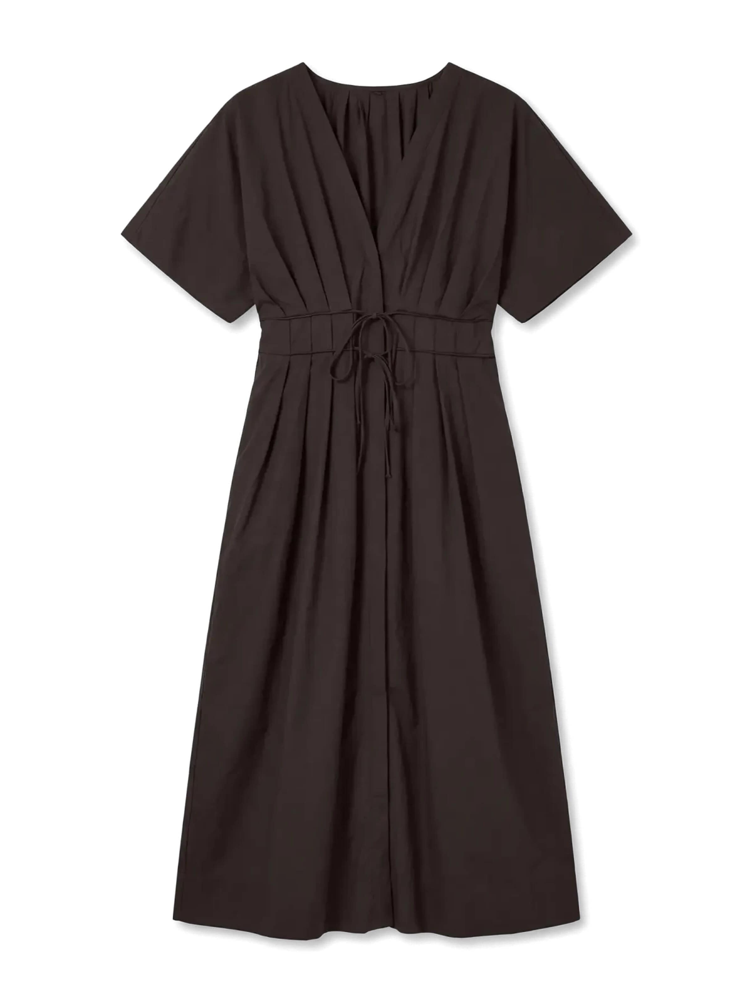 VERO MODA Jurk 'Vero Moda jurk VMESTRID Lange jurk bruin' in Bruin: voorkant