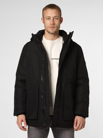 TOMMY HILFIGER Winter Parka in Black: front