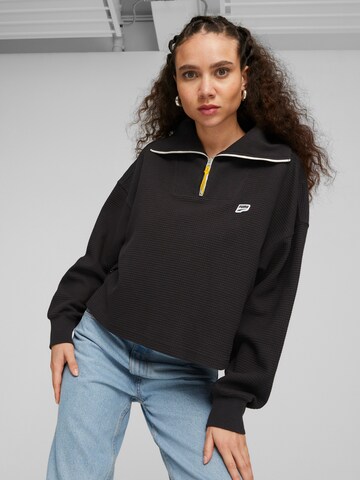 PUMA Sweatshirt 'DOWNTOWN' in Zwart: voorkant