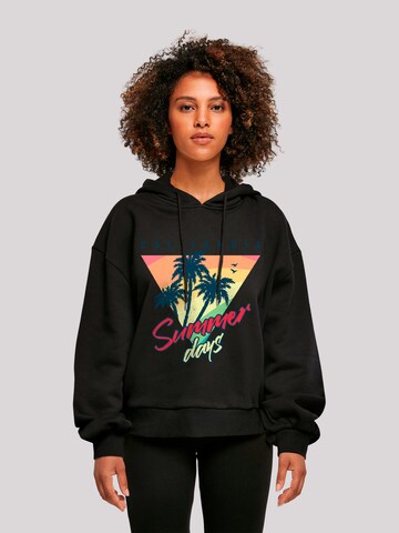 Sweat-shirt 'California Palmen Retro' F4NT4STIC en noir : devant