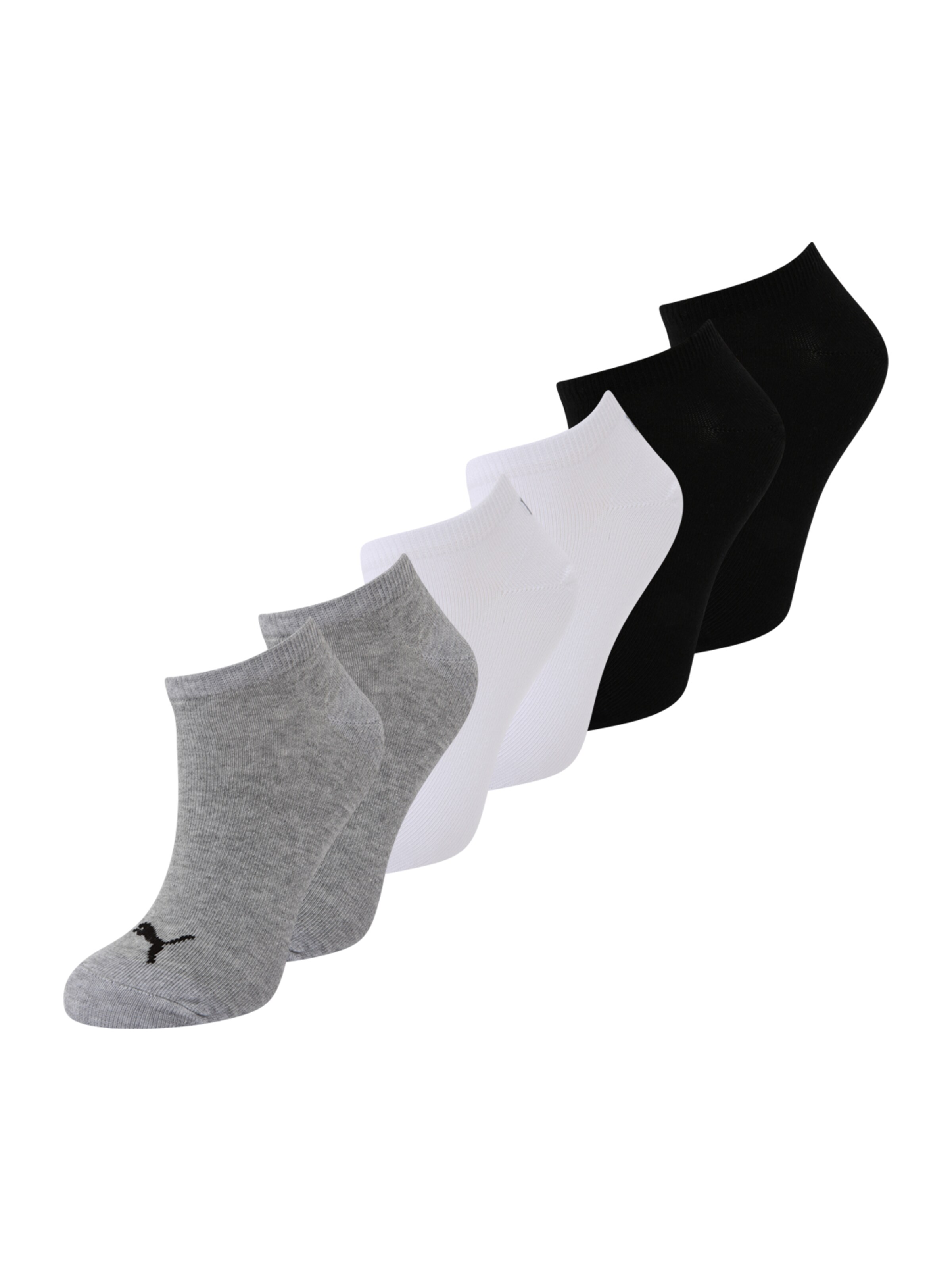 PUMA Chaussettes en gris chiné / noir / blanc, Vue avec produit