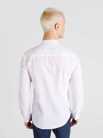 Slim fit Camicia 'Manderin' di Lindbergh in bianco