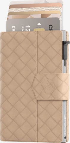 Prowallet Wallet 'Pasjeshouder Plus Woven' in Beige: front