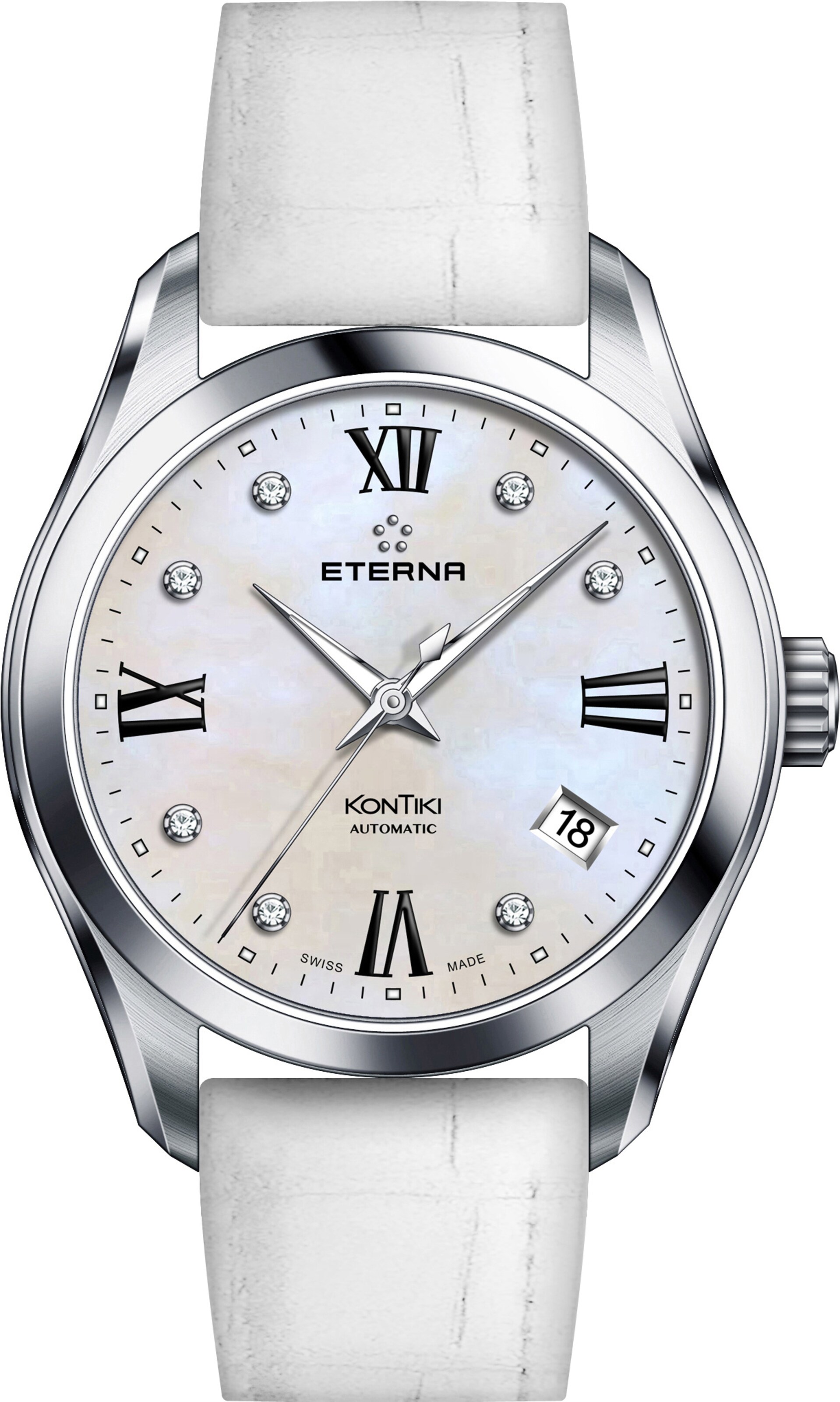 ETERNA Uhr in Weiß: Vorderseite
