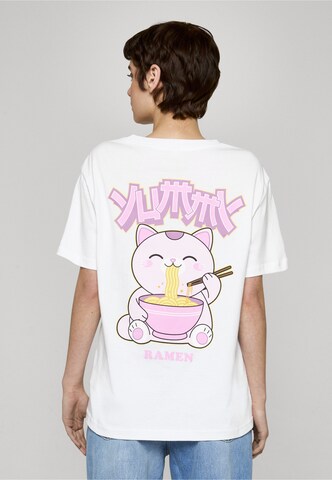 Miss Tee Тениска 'Ramen Kitty' в бяло: отпред