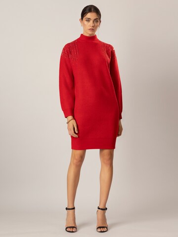 APART Knitted dress in Red: front