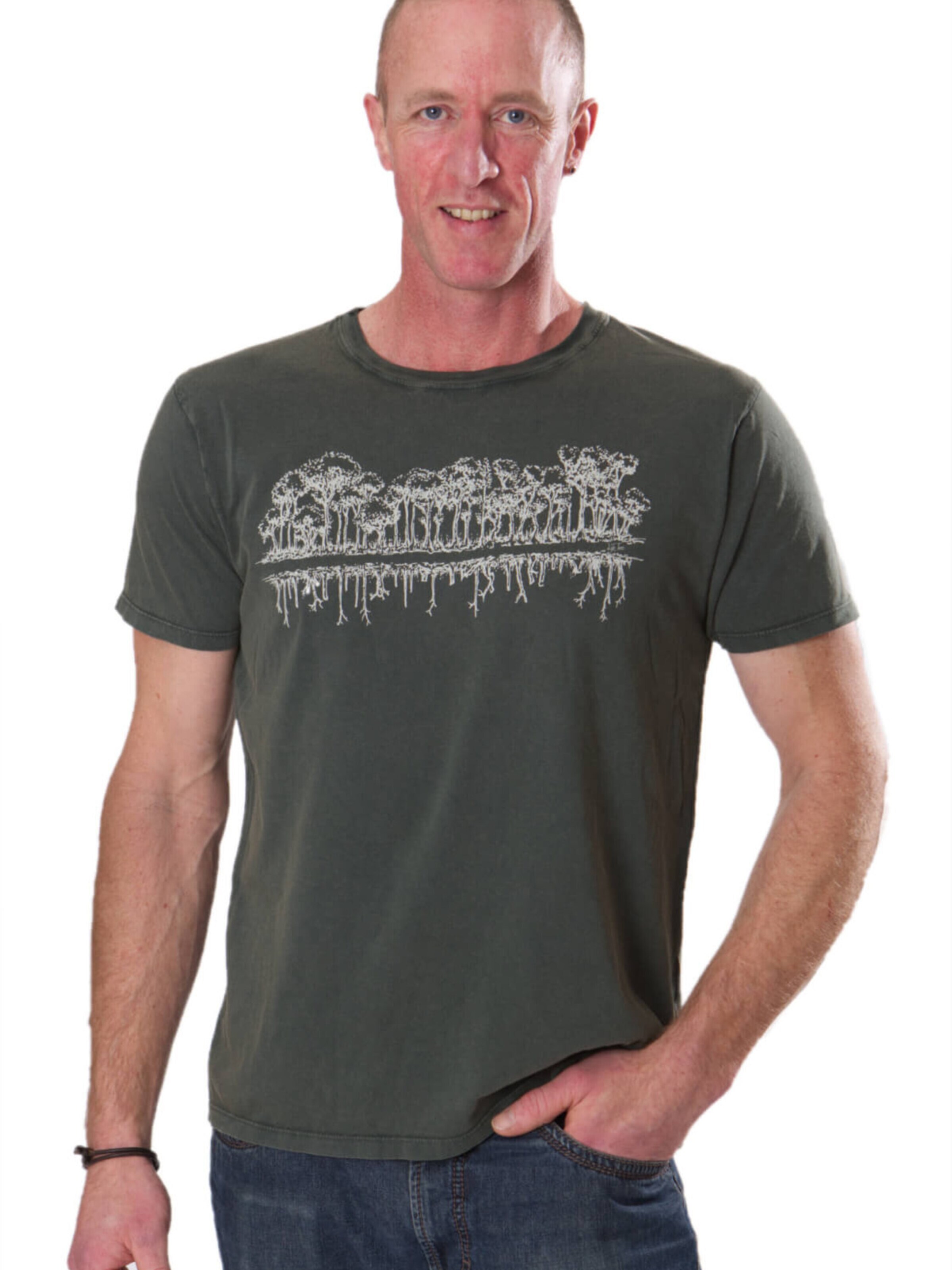 Life-Tree Shirt 'Fairwear Organic Mirror'‌‌‌‌‌‌‌‌‌‌ in Grün: Vorderseite