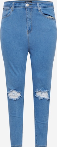 Nasty Gal Plus Skinny Jeans in Blue: front