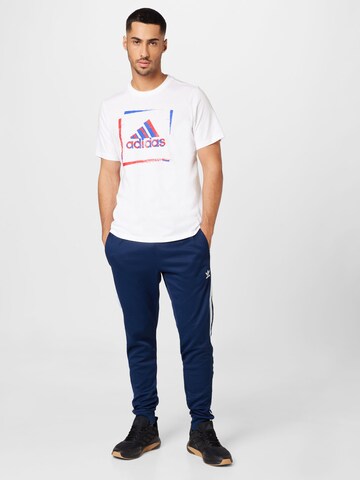 ADIDAS SPORTSWEAR Performance Shirt 'Two-Tone Stencil Graphic' in White