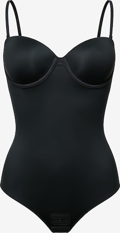 cfab - Body moldeador 'Push-Up Bodysuit mit String' en negro: frente