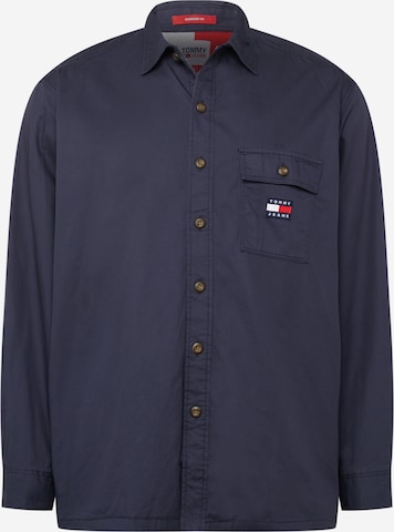 Tommy Jeans Plus Button Up Shirt in Blue: front
