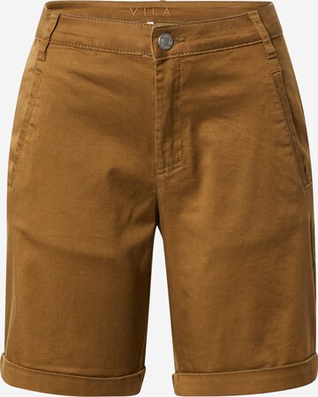 VILA Pants in Brown: front