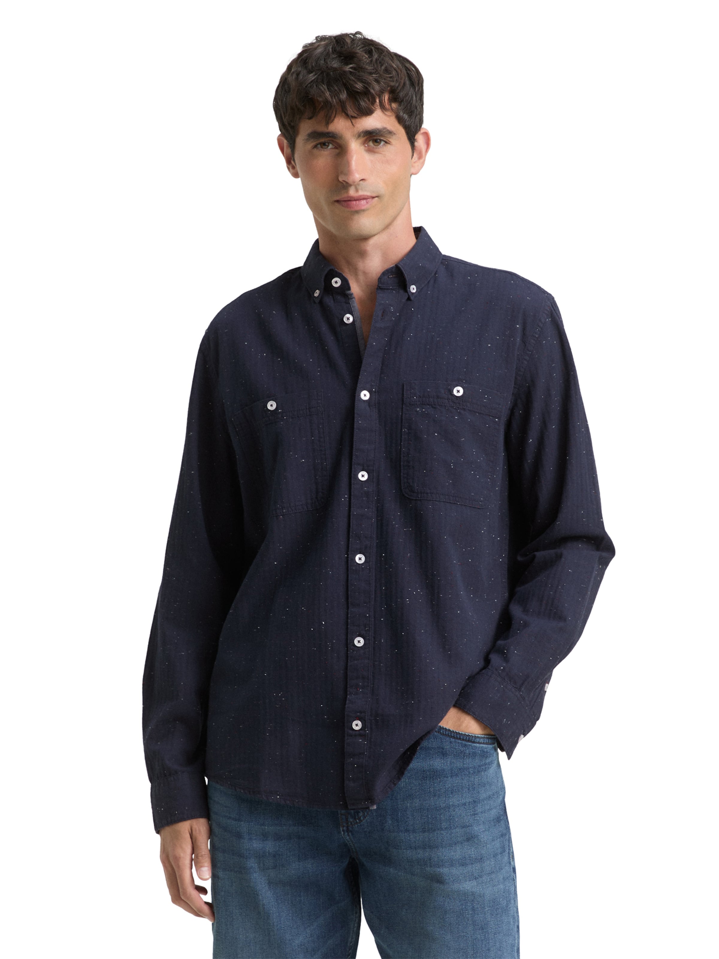 TOM TAILOR Regular Fit Hemd in Blau: Vorderseite