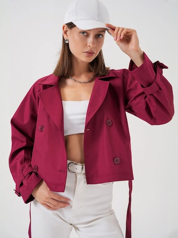 Manteau mi-saison Bigdart en rouge : devant