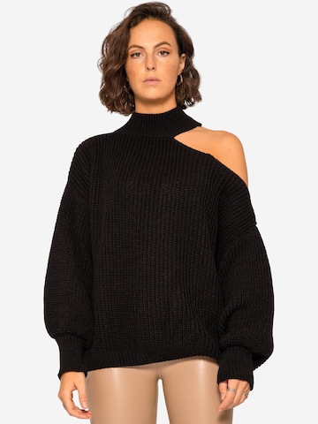 SASSYCLASSY - Pullover oversized em preto: frente