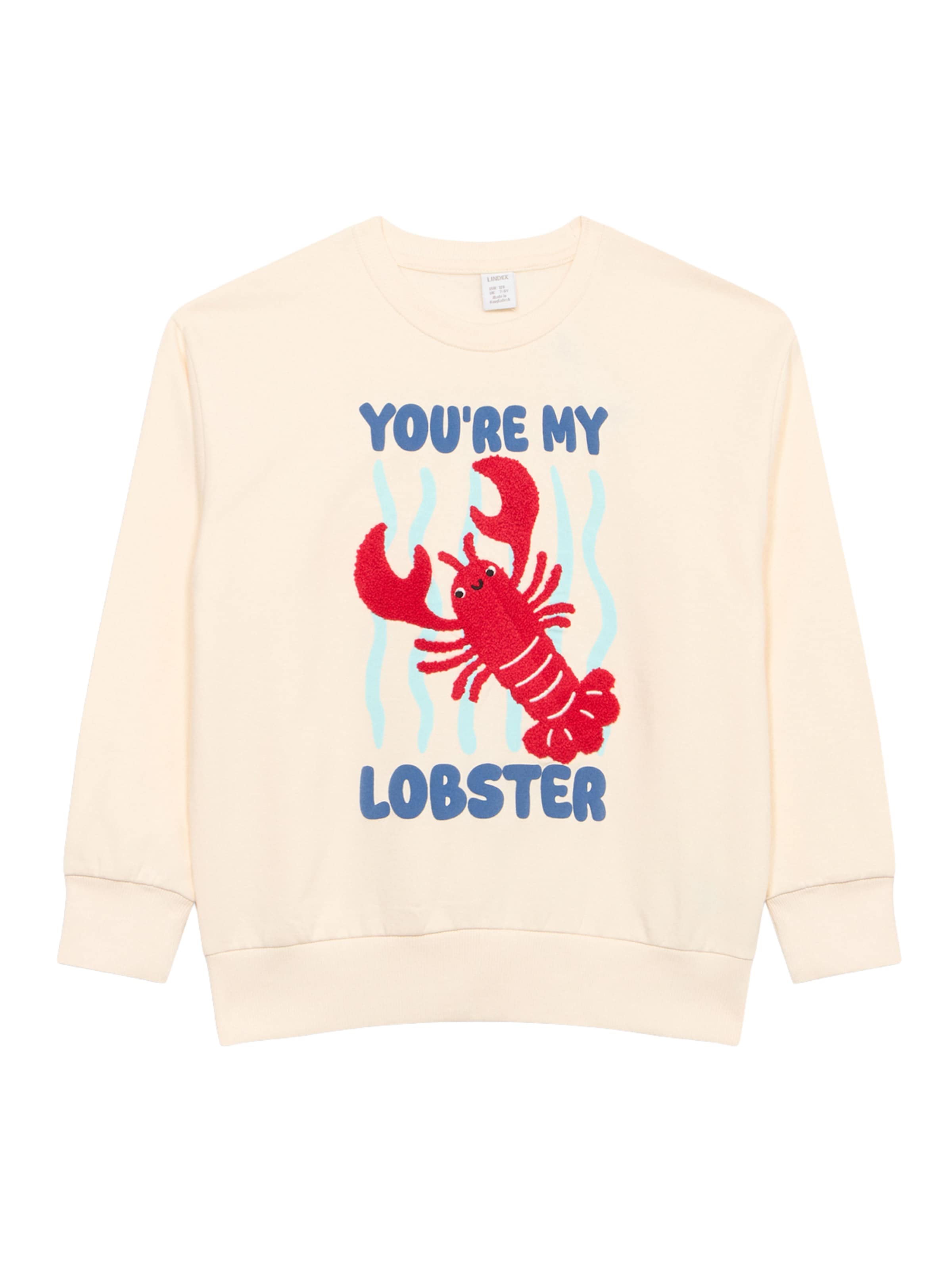 Lindex Sweatshirt 'LOBSTER' in White: front