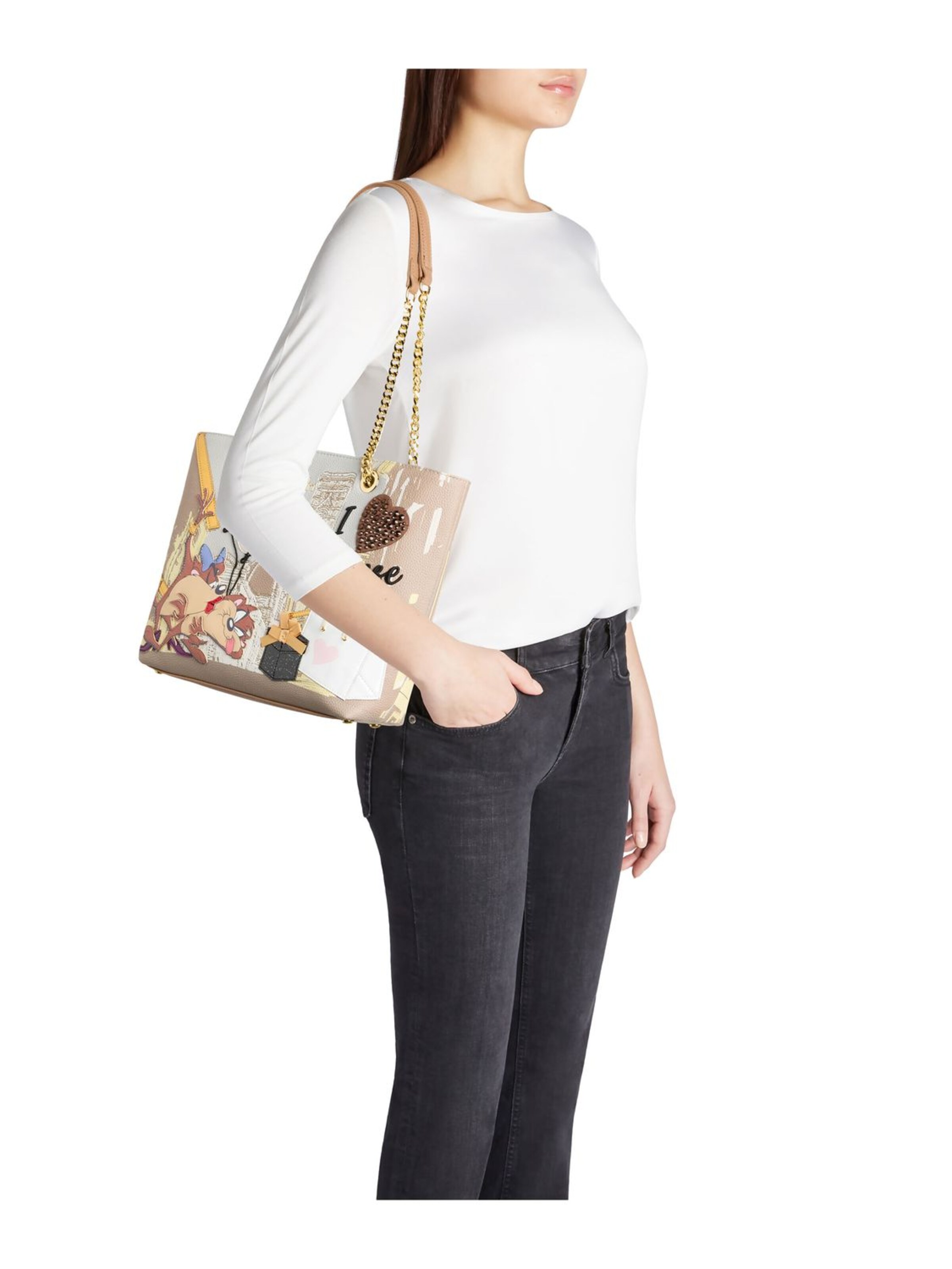 Shopper 'Cartoline Lt' di Braccialini in colori misti: frontale