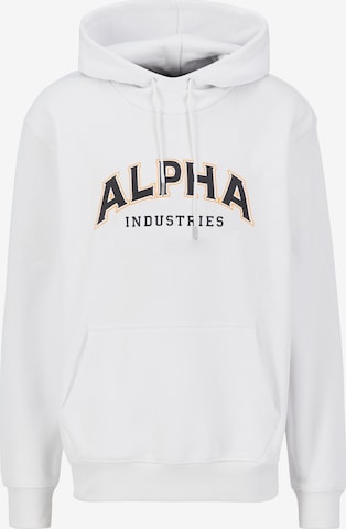 Sweat-shirt ALPHA INDUSTRIES en blanc : devant