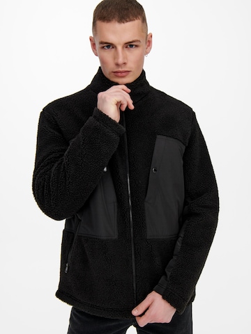 Jachetă  fleece de la Only & Sons pe negru
