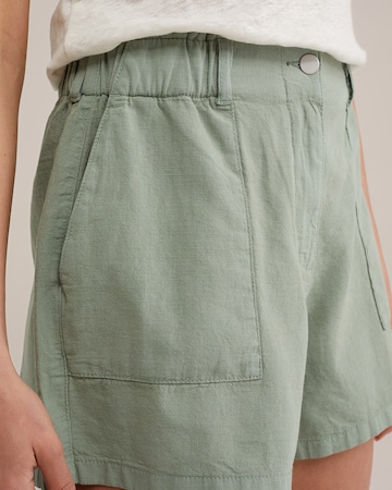 WE Fashion Широка кройка Панталон в зелено