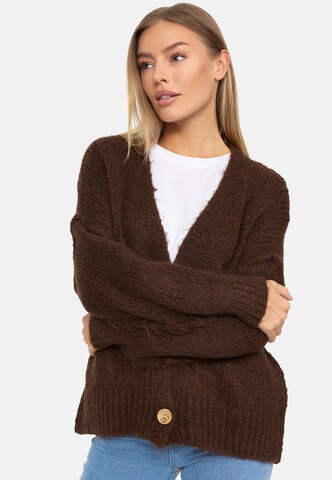 Decay Knit Cardigan in Brown: front