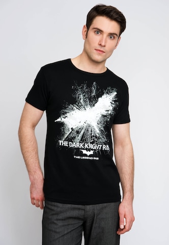 LOGOSHIRT Shirt 'Batman The Dark Knight Rises' in Black: front