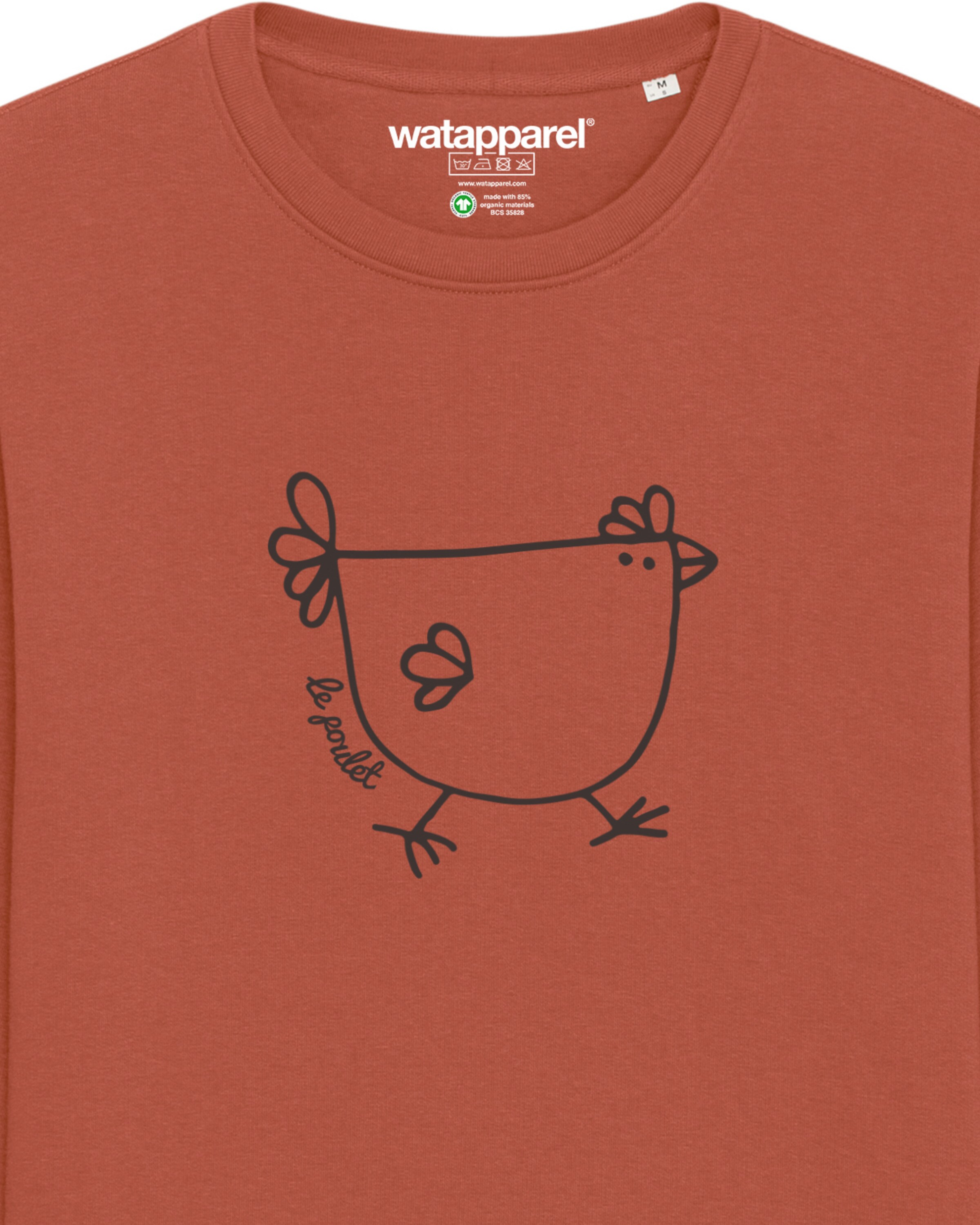 Sweat-shirt ' Le poulet - das Huhn ' Watapparel en marron