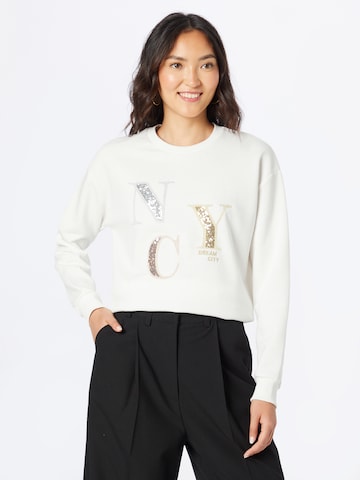 Key Largo Sweatshirt 'NEW YORK' in Wit: voorkant