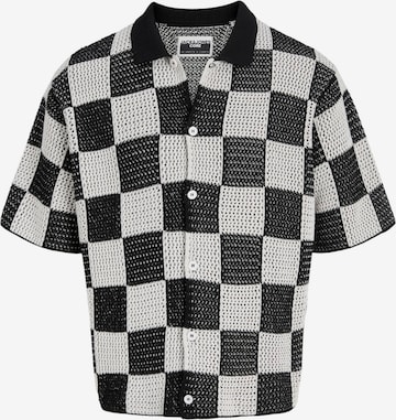 JACK & JONES Вязаная кофта 'JCOATHLETICO' в Черный: спереди