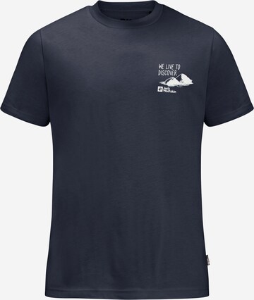 T-Shirt fonctionnel 'DISCOVER' JACK WOLFSKIN en bleu : devant