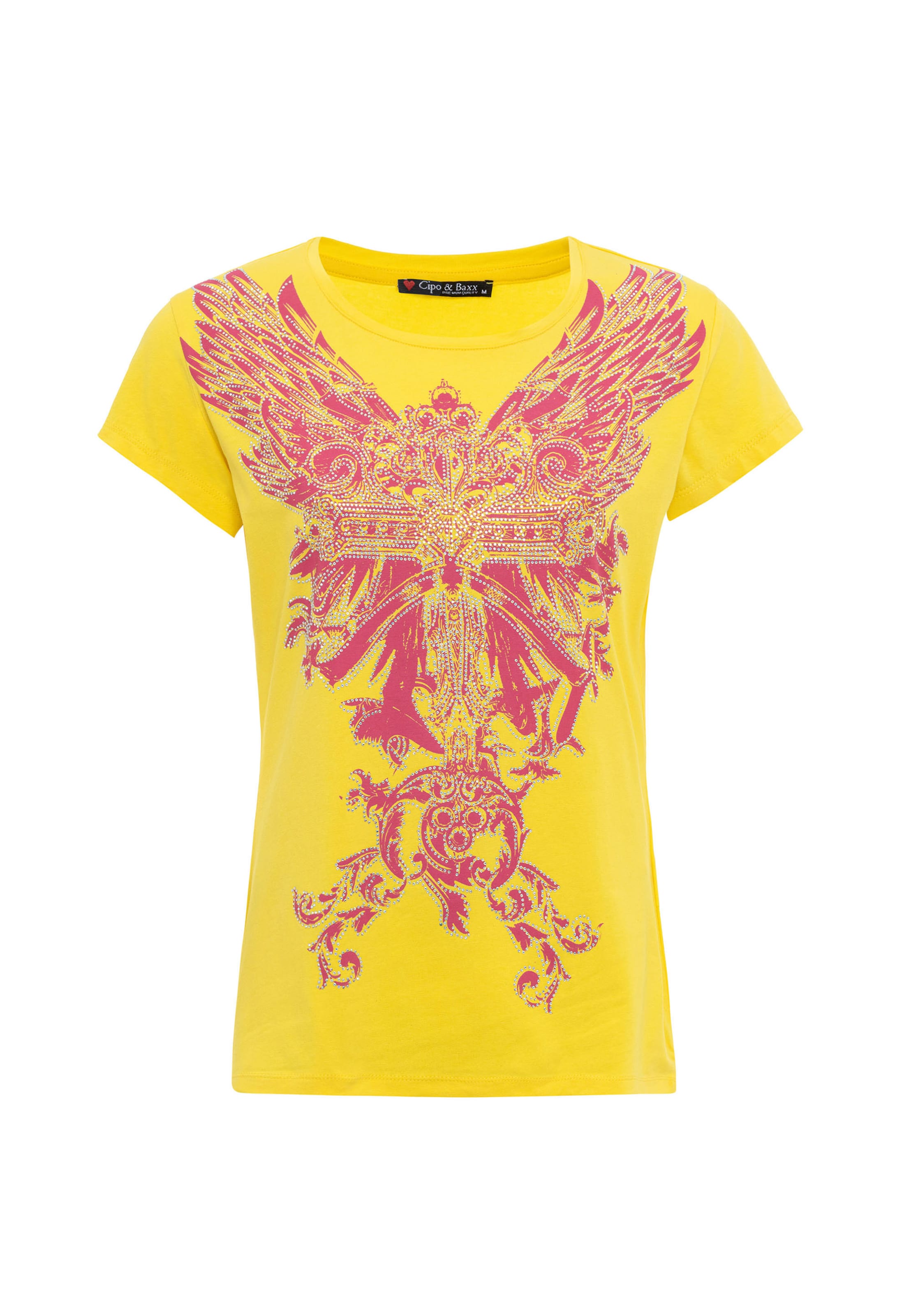 CIPO & BAXX Shirt in Geel: voorkant