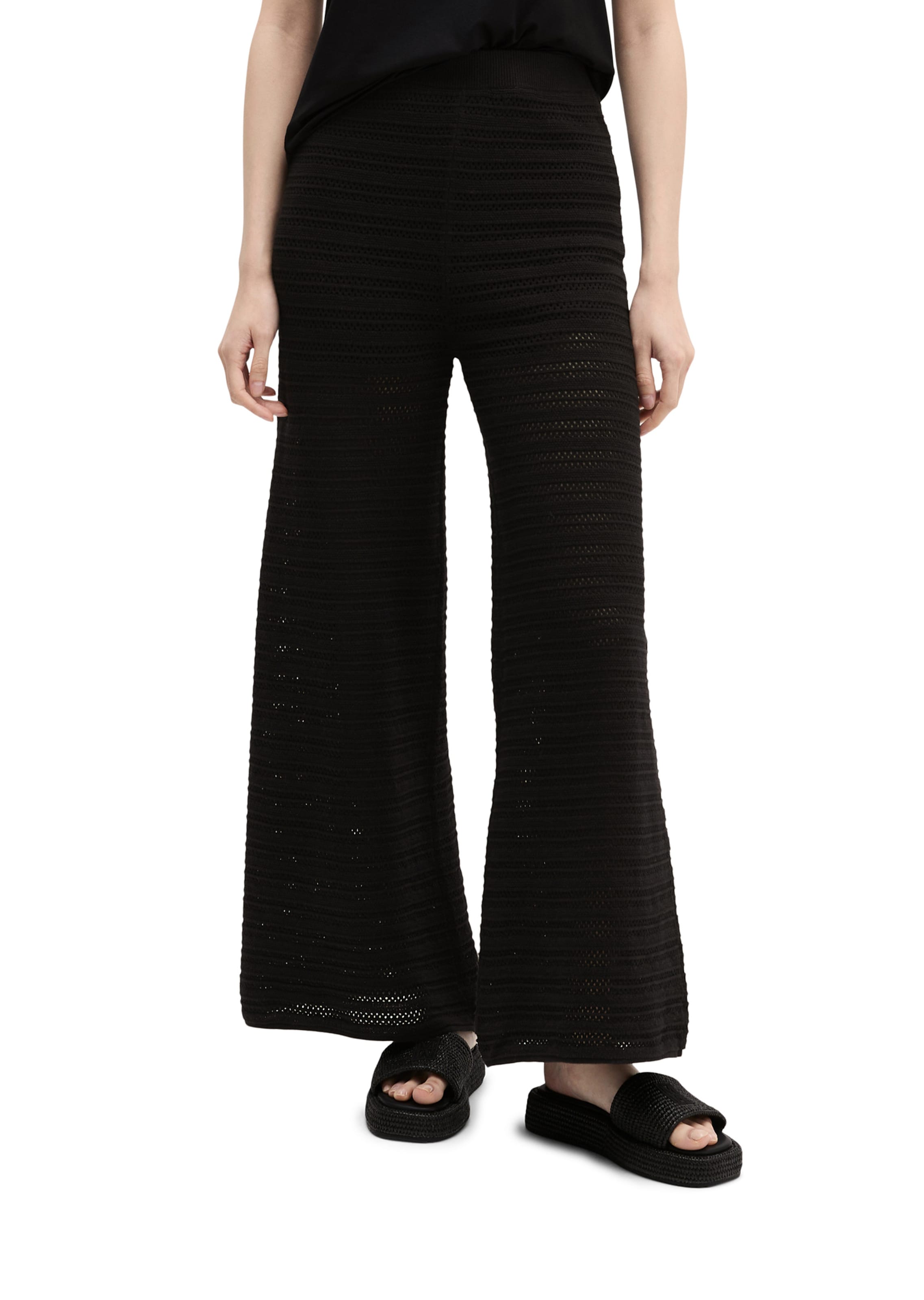 Marc O'Polo Wide Leg Hose in Schwarz: Vorderseite