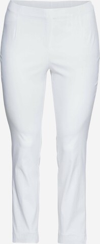 SHEEGO Pleat-Front Pants in White: front