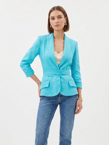 Blazer 'Linen Structured Blazer With Belt' di AVENUE N°29 in blu
