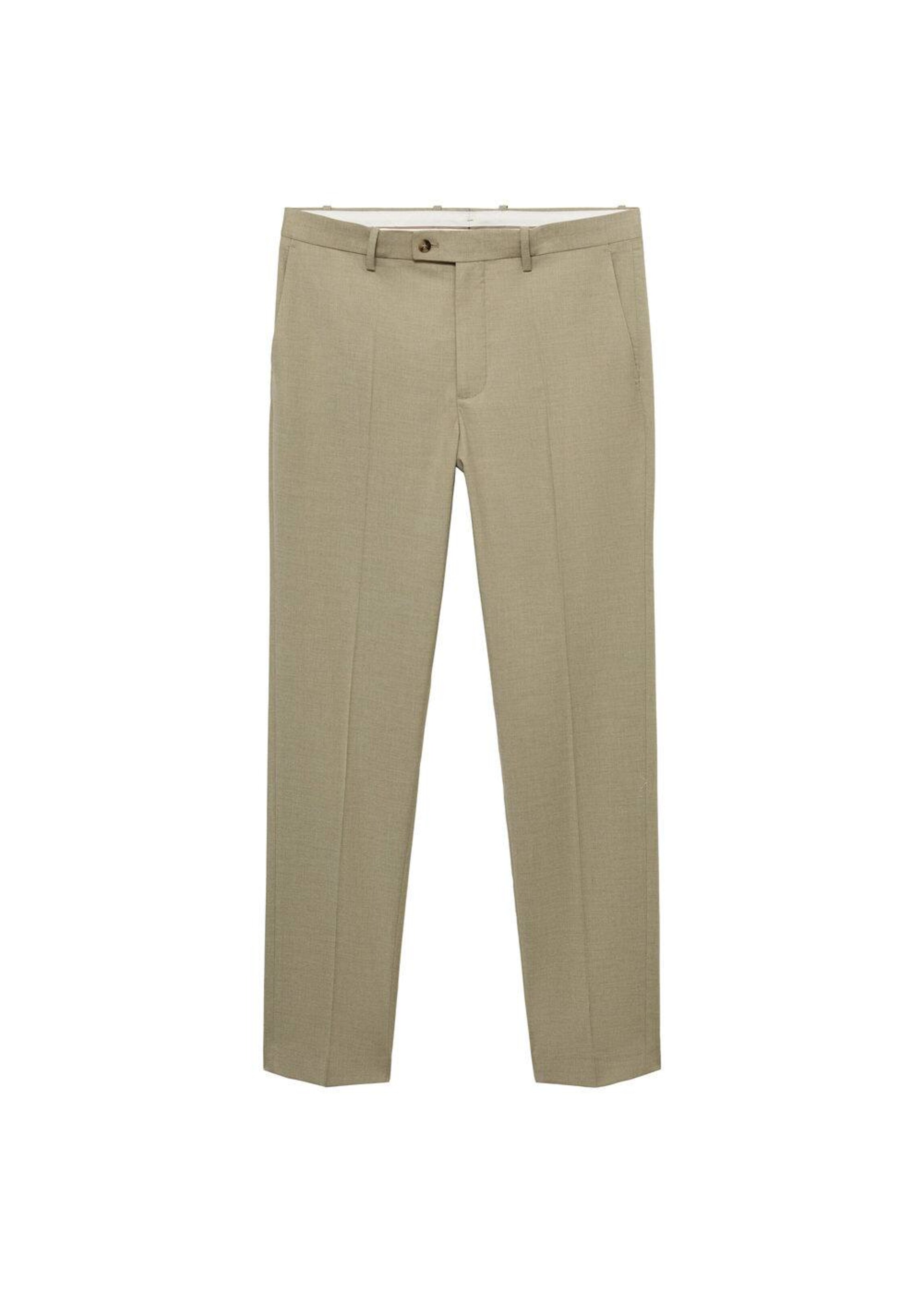 MANGO MAN Slim fit Pleated Pants 'Milan' in Green: front