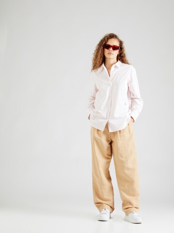 Wide leg Pantaloni con pieghe di TOMMY HILFIGER in beige