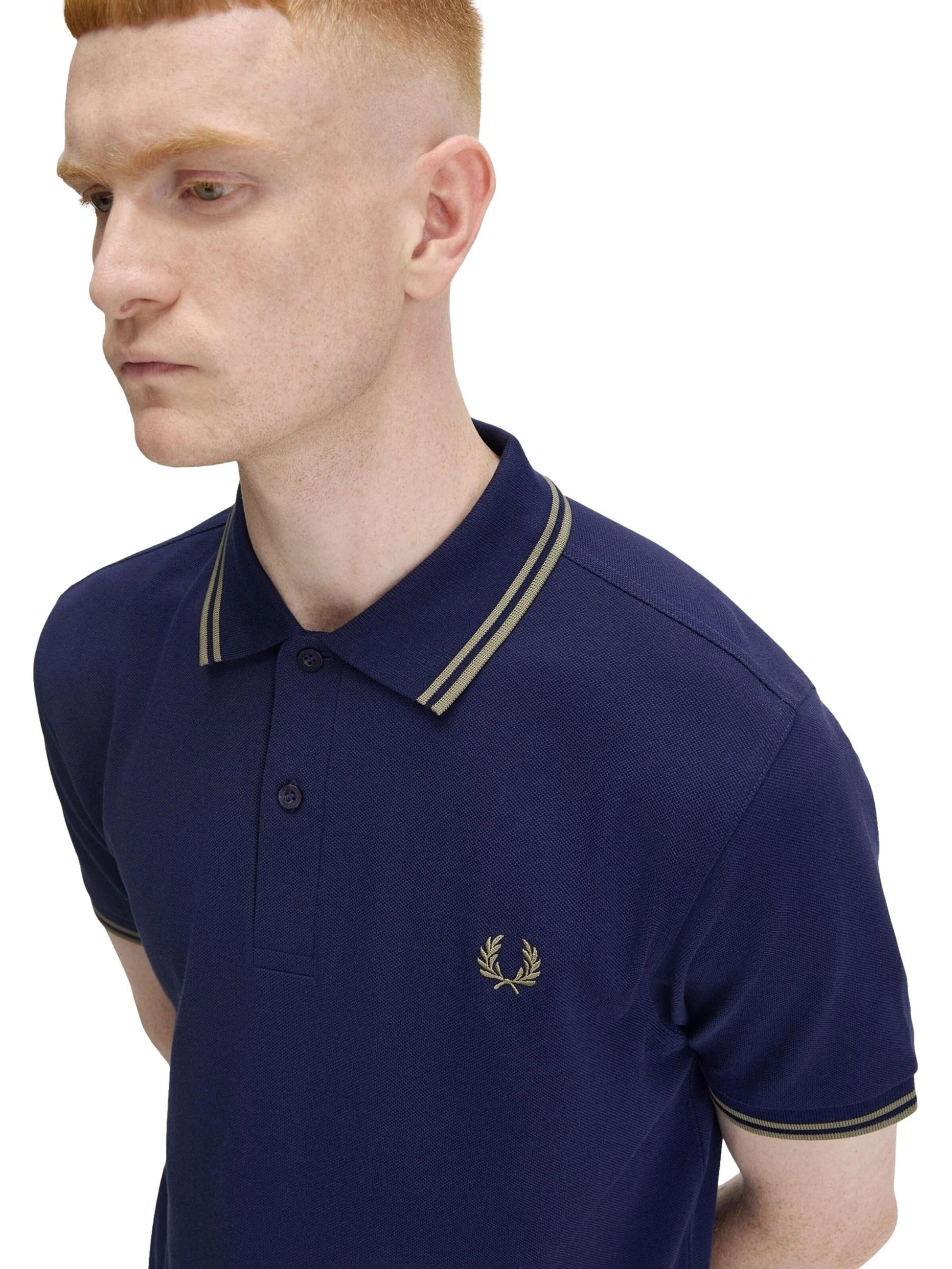 T-Shirt 'Polo fred perry marino/verde twin tipped shirt' Fred Perry en bleu
